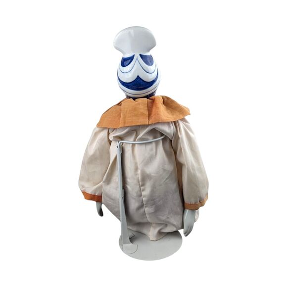 Vintage Chinese Opera Doll: Blue & White Porcelain, 24 Inch with Stand - Picture 6 of 8